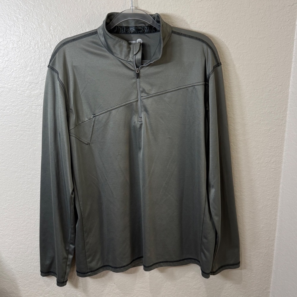 Rossignol Quarter Zip Pullover Gray Green Hues Dark Shadows L Athletic *FLAWS